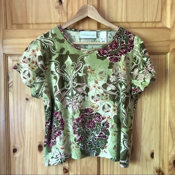 Liz Claiborne First Issue embellished tee Sz XL - Picture 1 of 7
